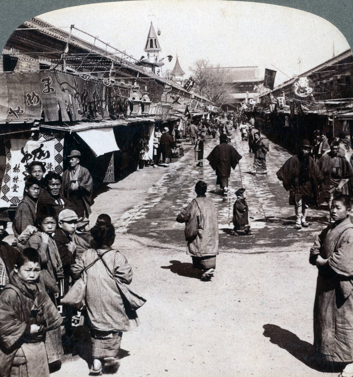 Asakusa Street, Tokyo, Japan, 1896 av Underwood and Underwood