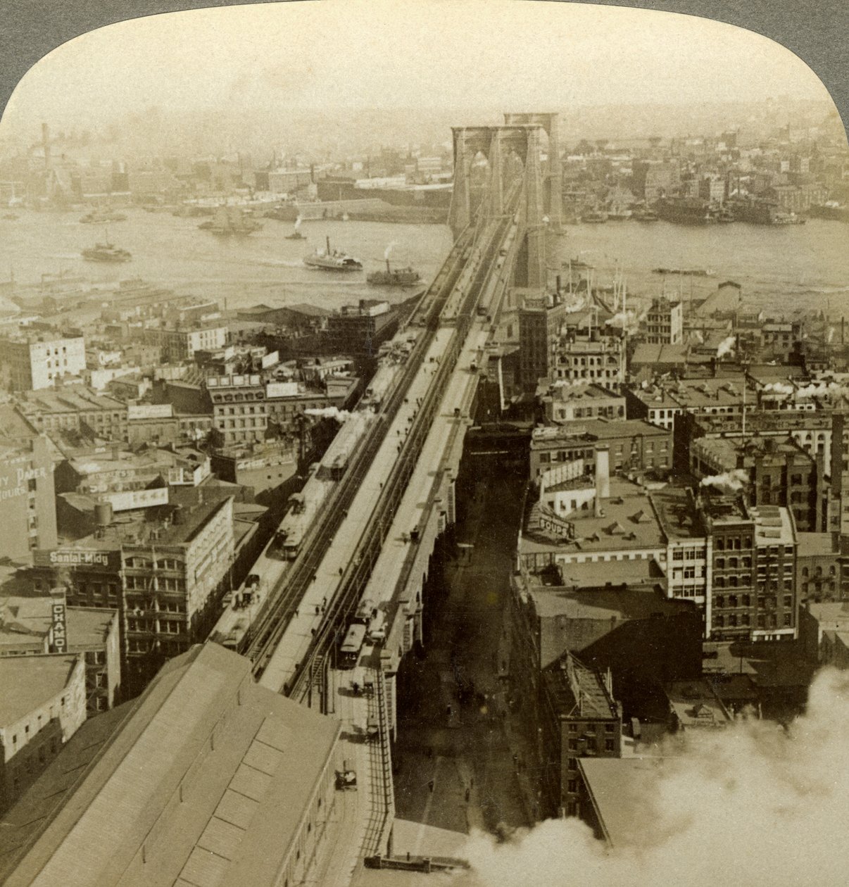 Brooklyn Bridge, New York, USA. av Underwood and Underwood