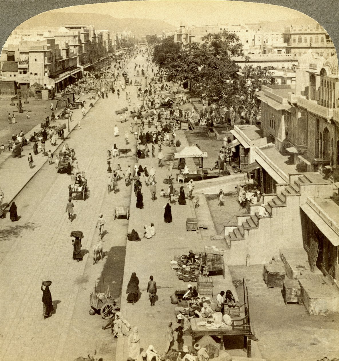 Jauhri Bazaar, Jeypore, Orissa, India. av Underwood and Underwood