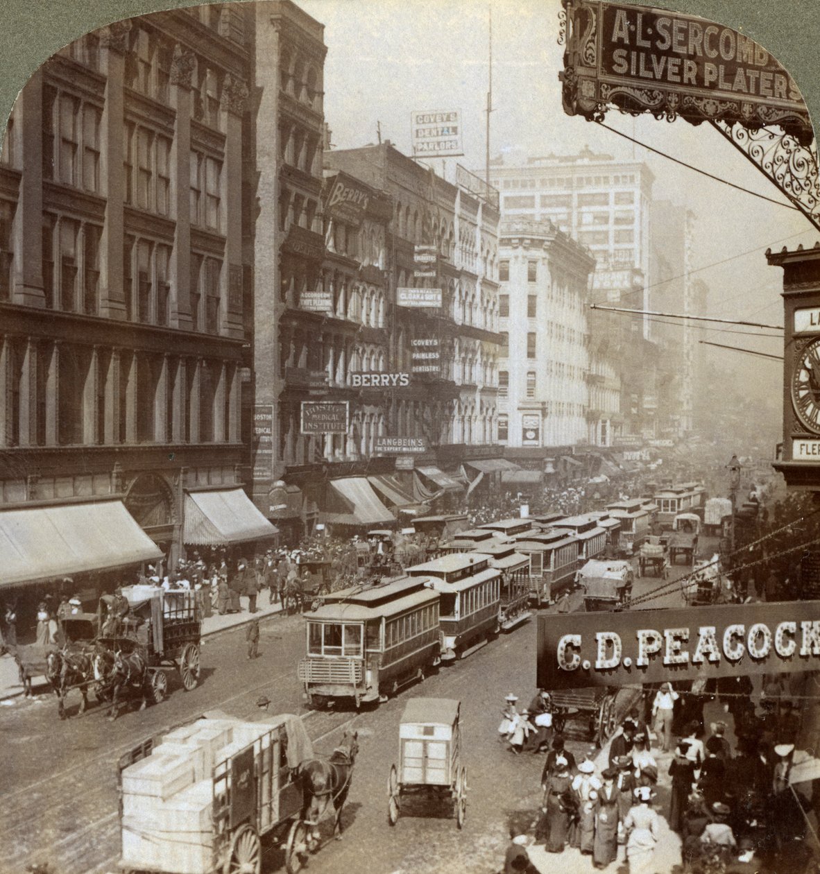 State Street, Chicago, Illinois, USA, 1908 av Underwood and Underwood