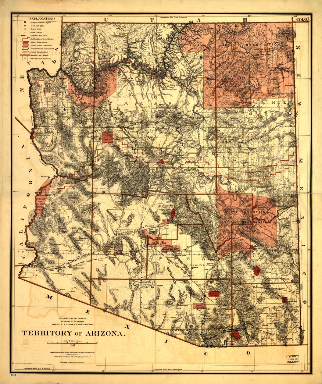 Arizonas territorium. av United States. General Land Office