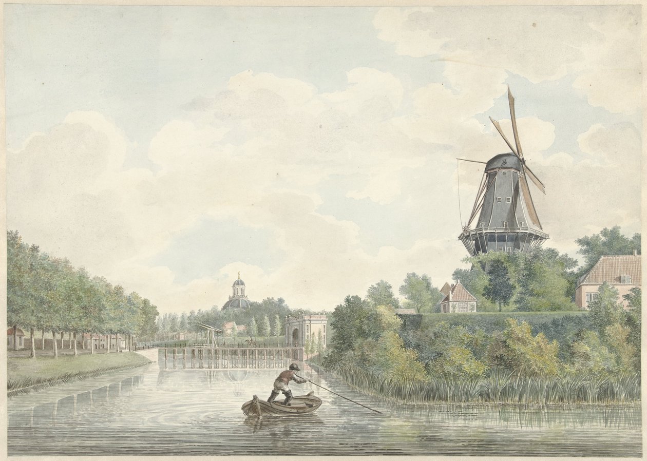 Utsikt over bymurene i Middelburg av Unknown