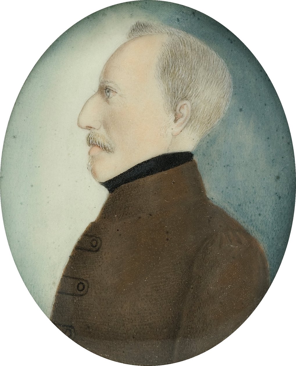 Miniatyr av "Oberst Gustafsson" tidligere Gustav IV Adolf, konge av Sverige, ca. 1830 (akvarell på papir) av Unbekannt Unbekannt
