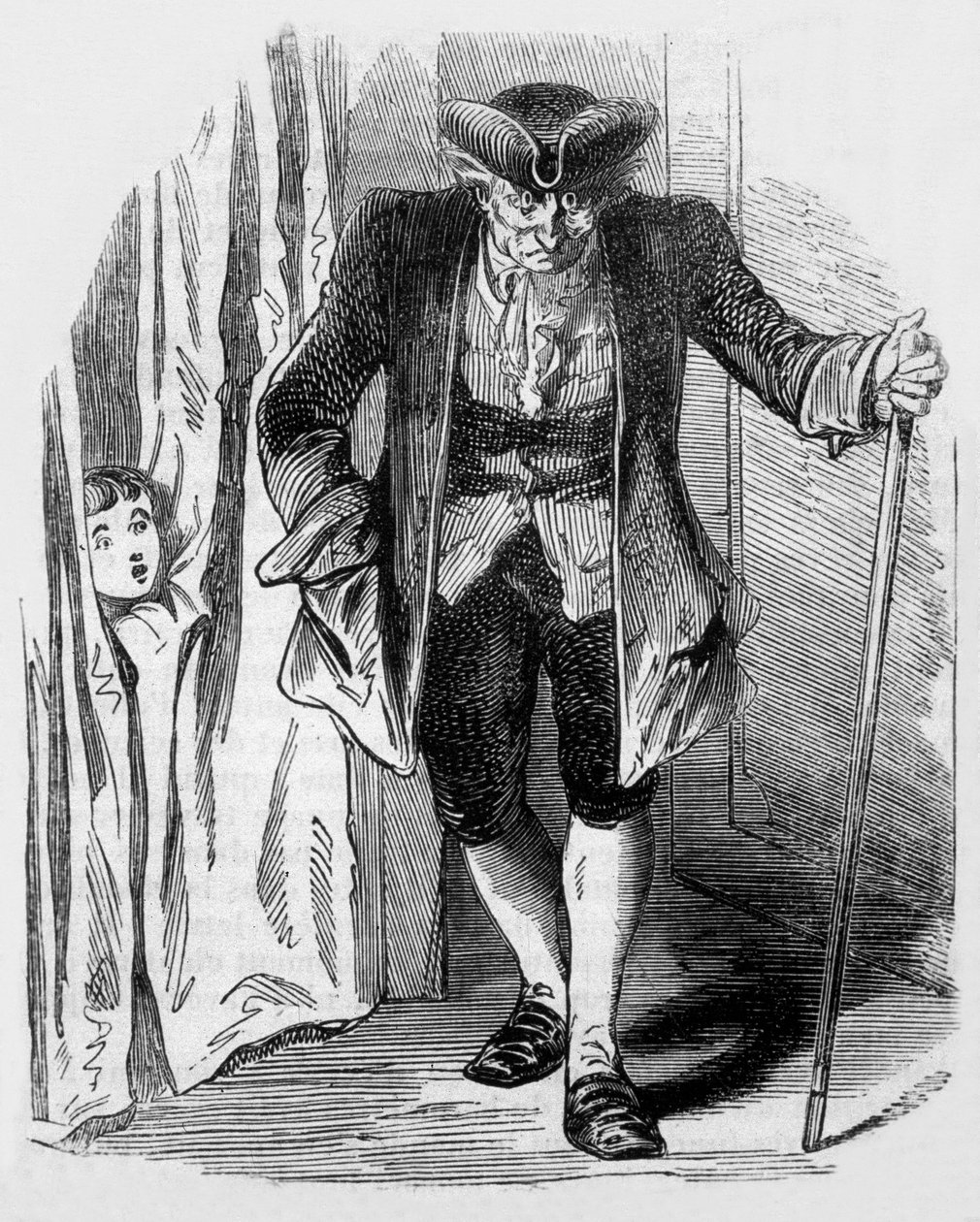 The Sandman, Coppelius, illustrasjon fra en novelle av E.T.A. Hoffmann fra i The Night Pieces, gravering fra 1817 av Unbekannt Unbekannt