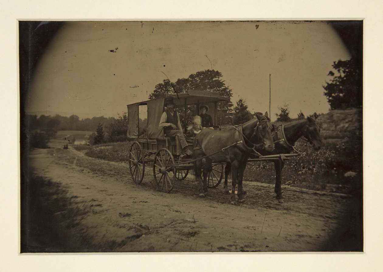 Familie i en vogn av Unknown