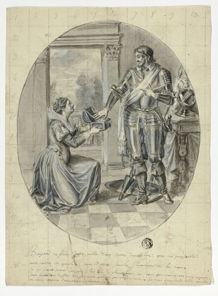 Chevalier Bayard Refusing 2500 Ducats av Unknown