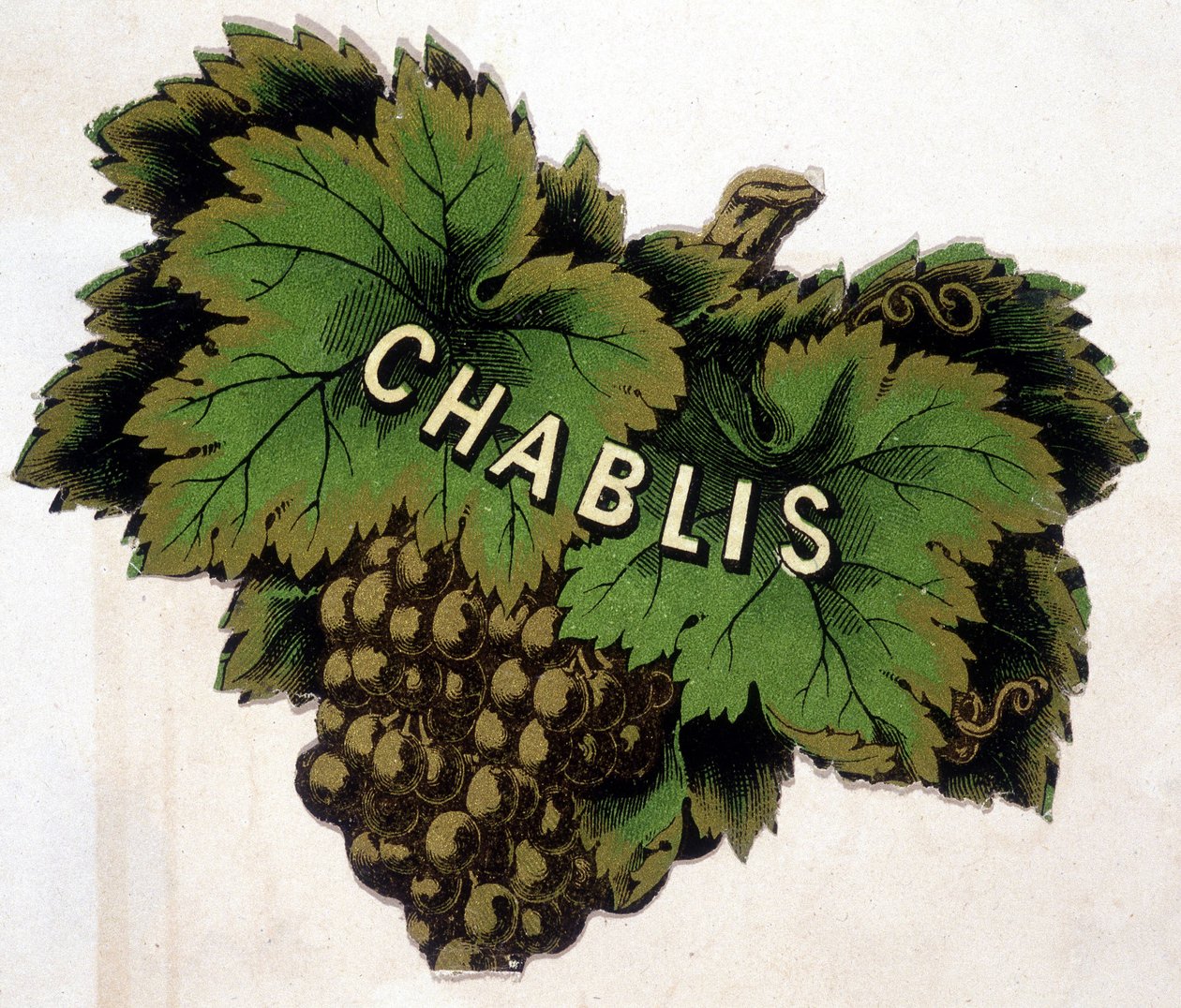 Chablis-etikett. Kromolitografi, n.d.. av Unknown artist