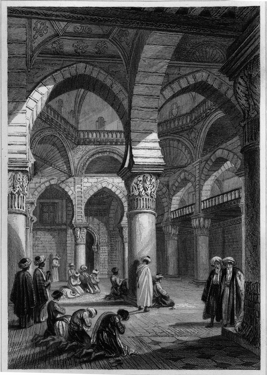 Interiør i en moske i Alger av Unknown artist