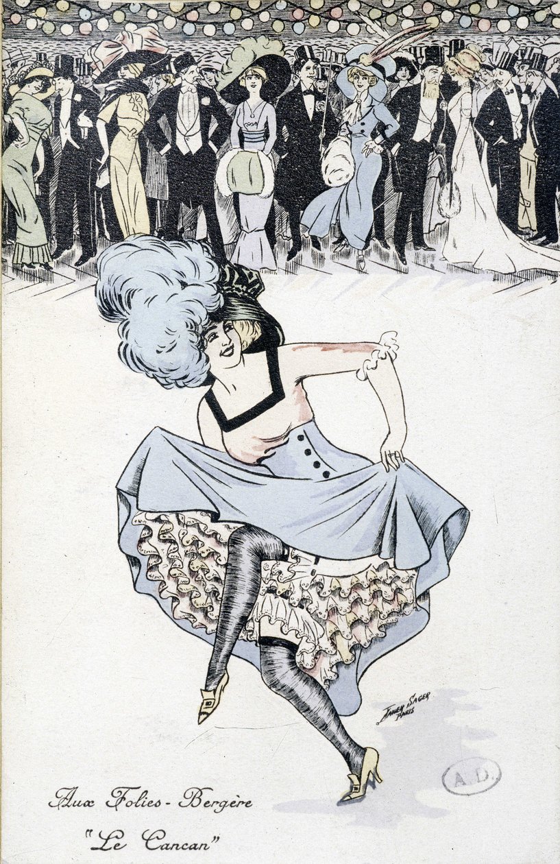 Folies-Bergères: ""Cancan"", n.d. av Unknown artist