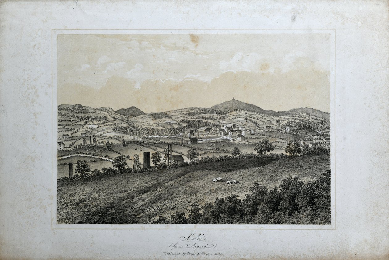 Mold (fra Argoed), ca. 1850 (litho på papir) av Unknown artist