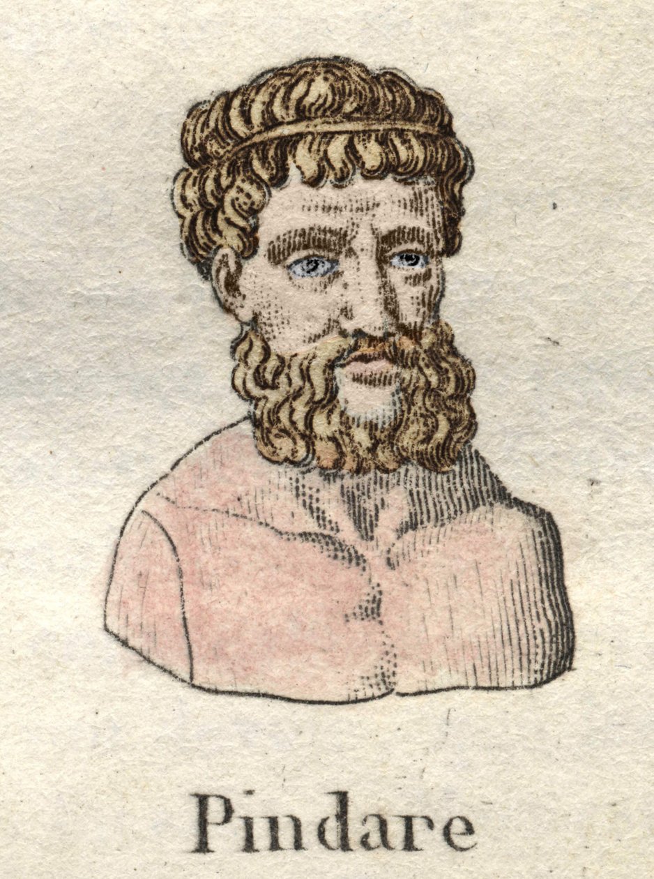 Pindare (518-v. 438 f.Kr.), gresk operapoet. av Unknown artist