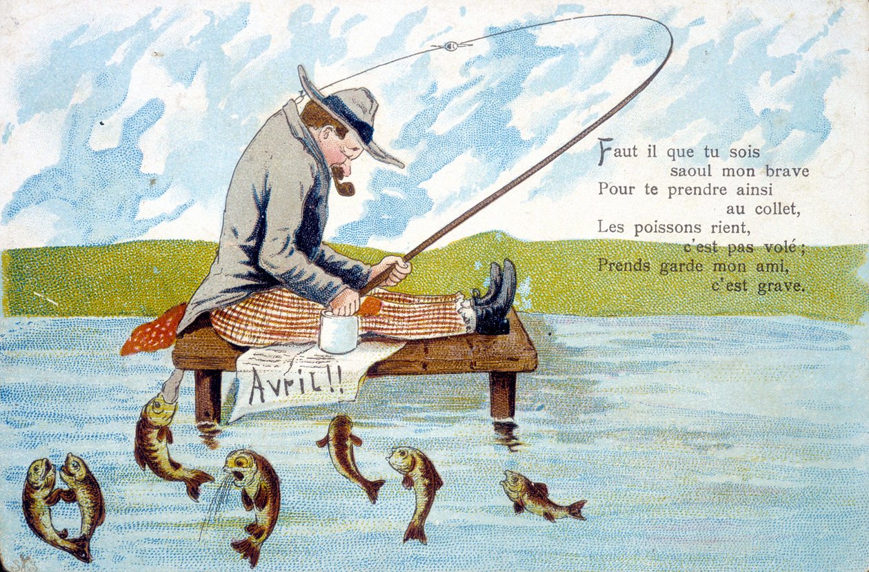 Postkort for 1. april. av Unknown artist