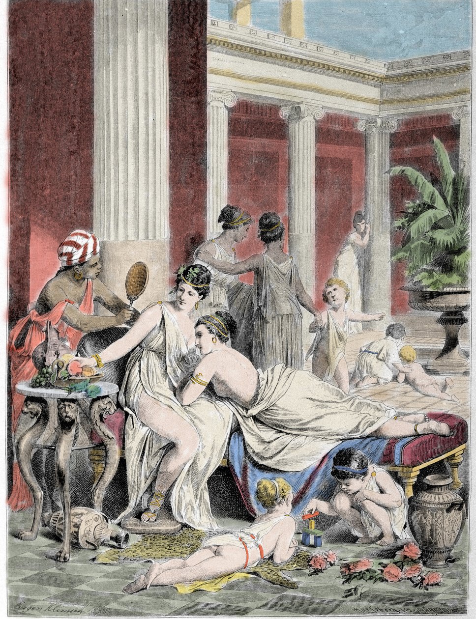 Sapho (Sappho) og hans følgesvenner. av Unknown artist