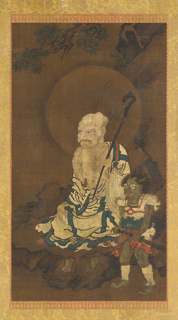 En Luohan og en demon av Unknown artist