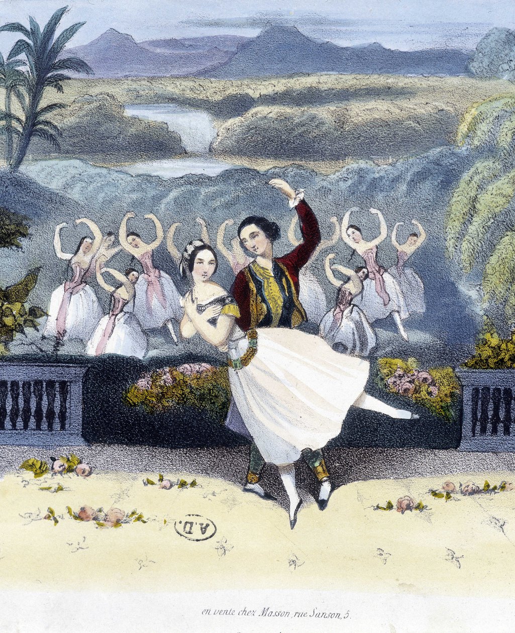 Klassisk dans: romantisk - tegning, n.d. av Unknown artist