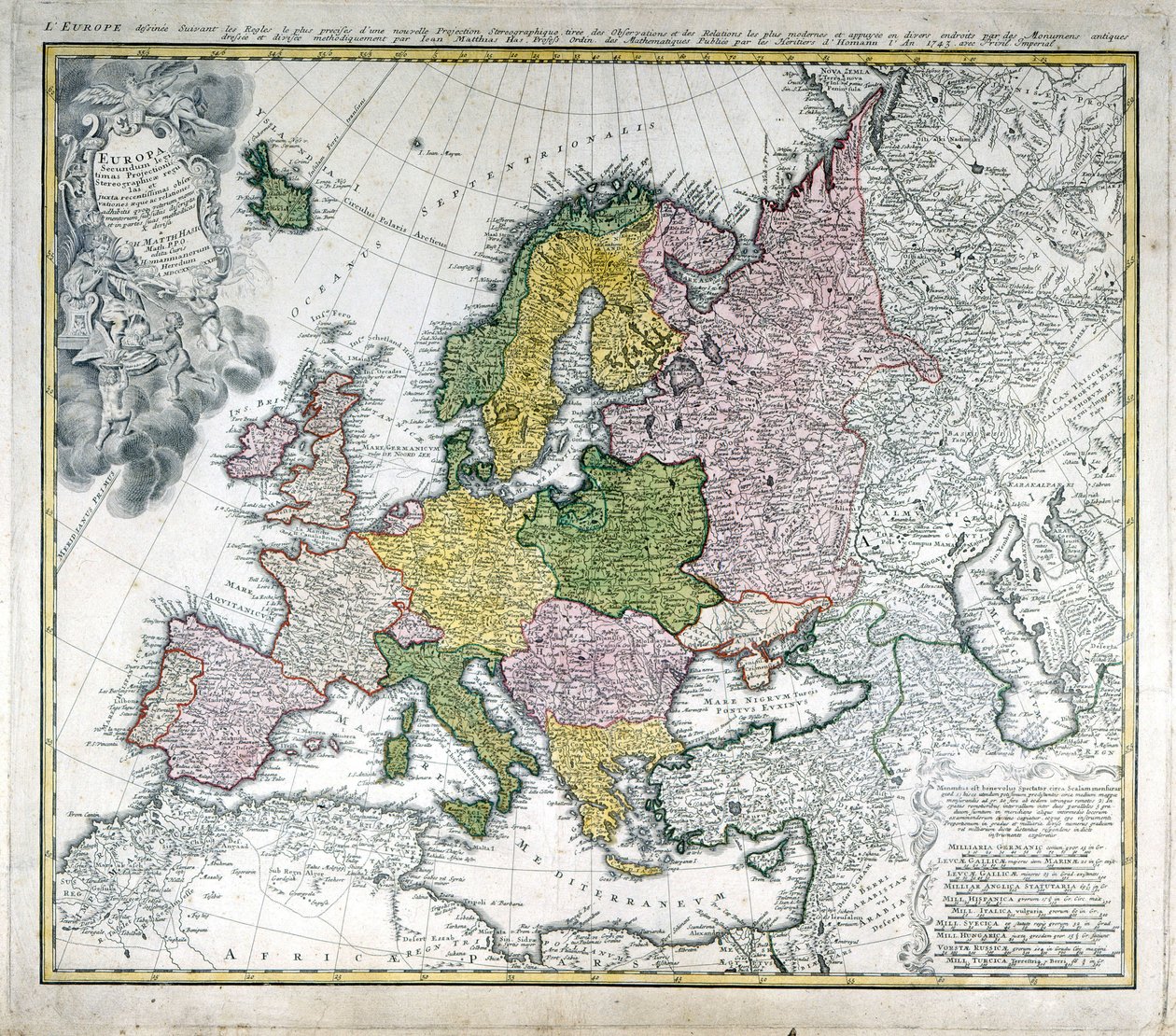 Kart over Europa i 1743. av Unknown artist