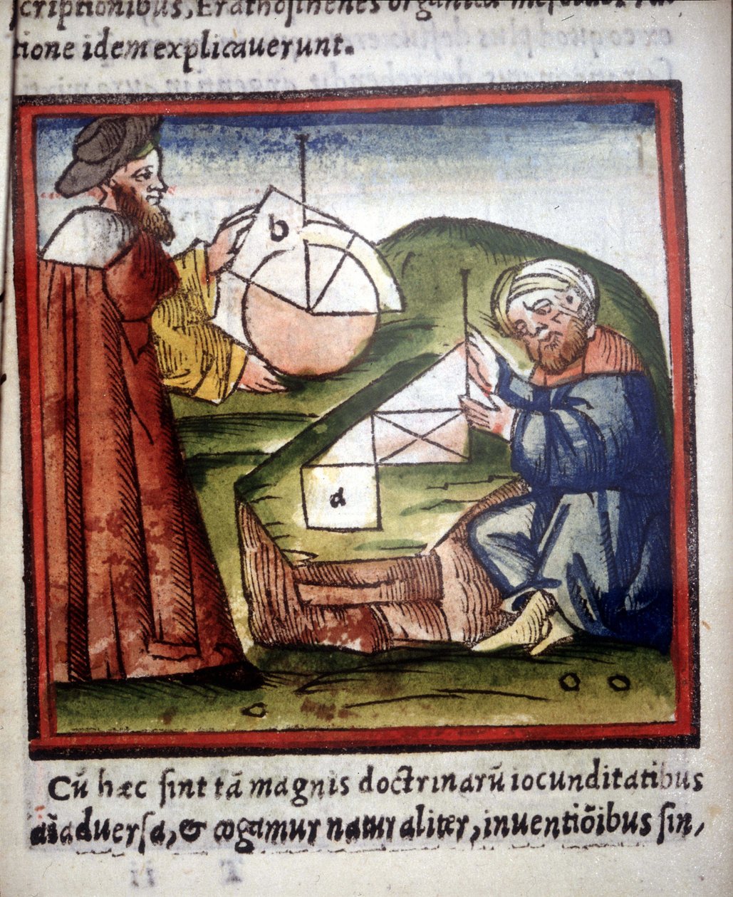 Matematikere. 1400-talls manuskript. av Unknown artist