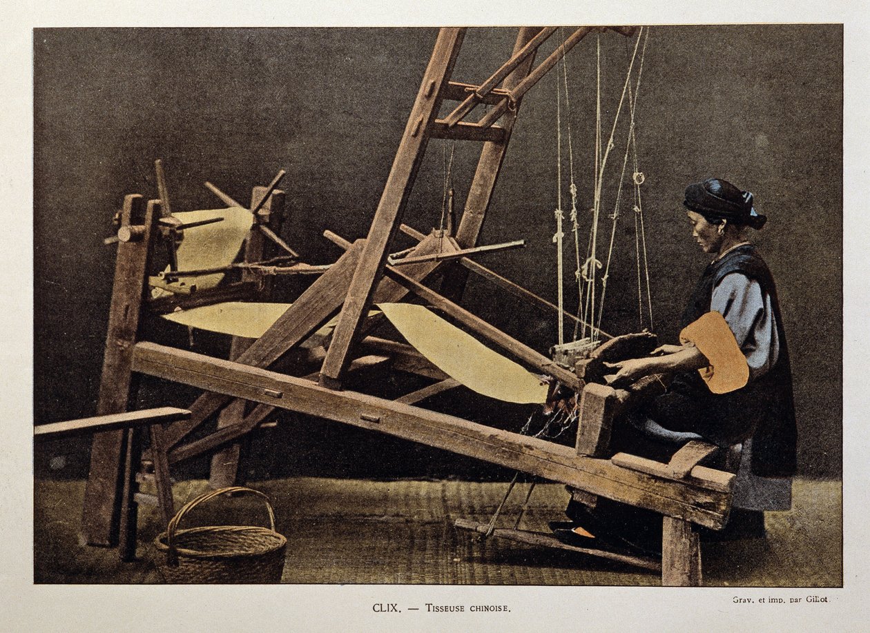 Kinesisk vever, sent på 1800-tallet. av Unknown photographer