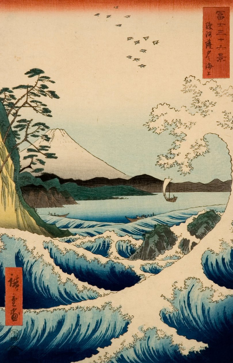 The Sea at Satta, Suruga Province, fra serien Thirty-six Views of Mount Fuji av Utagawa Hiroshige