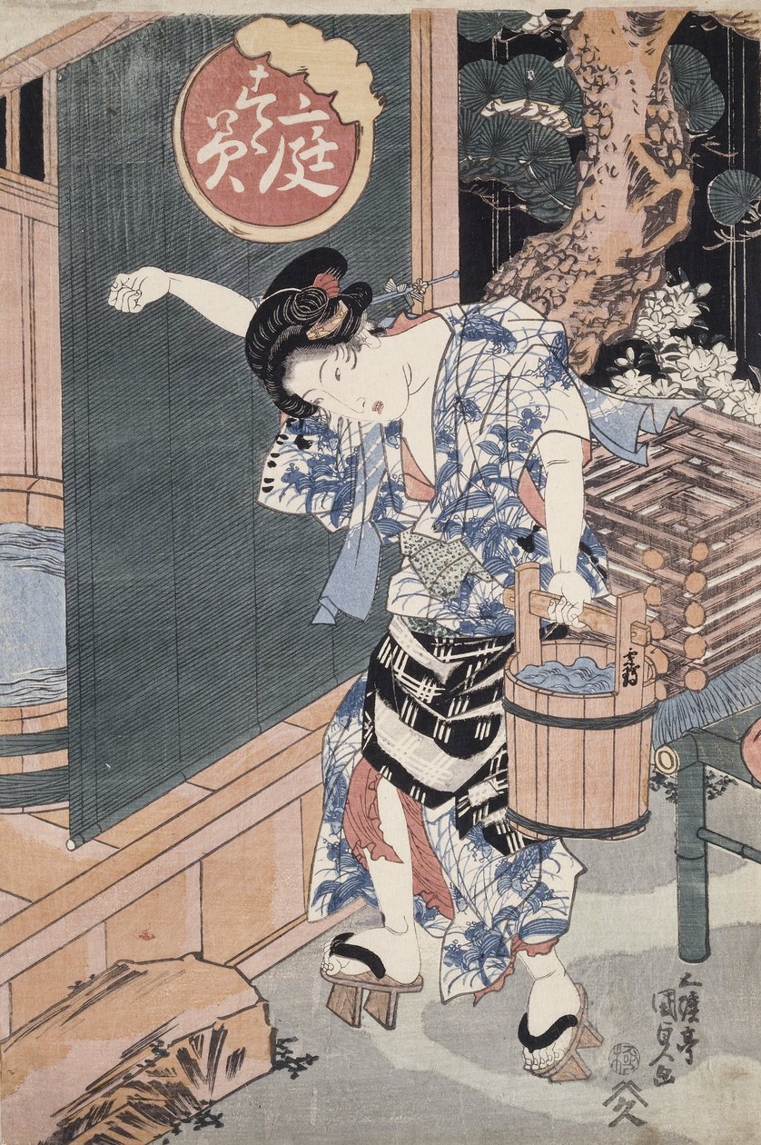 Hagen badekar av Utagawa Kunisada