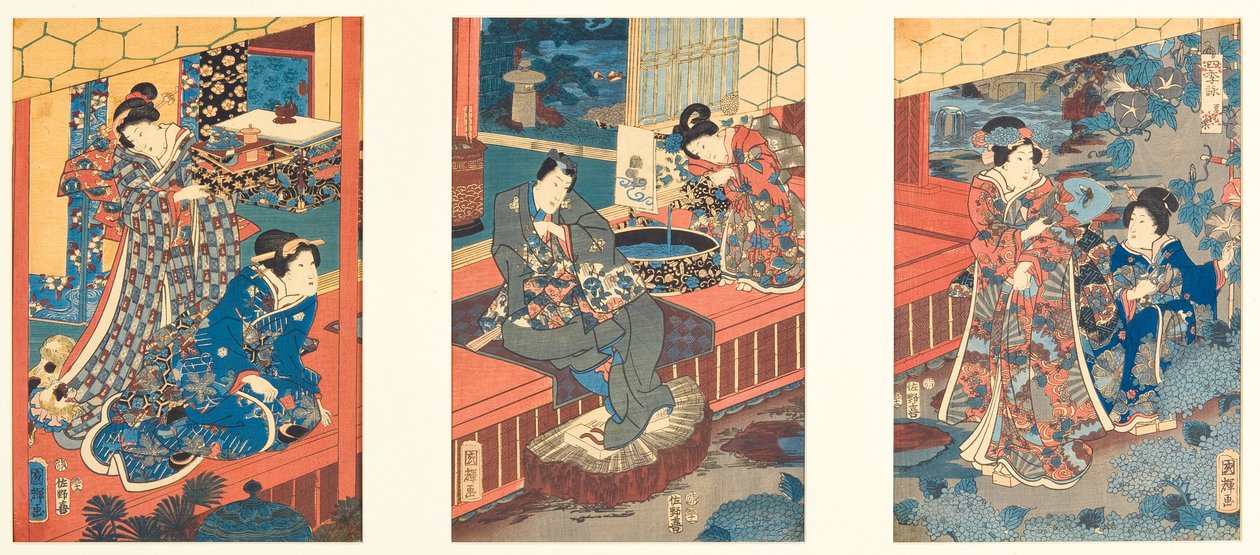 Woman y f sutsume r (sommermoro), 1853 (DBock) av Utagawa Kuniteru