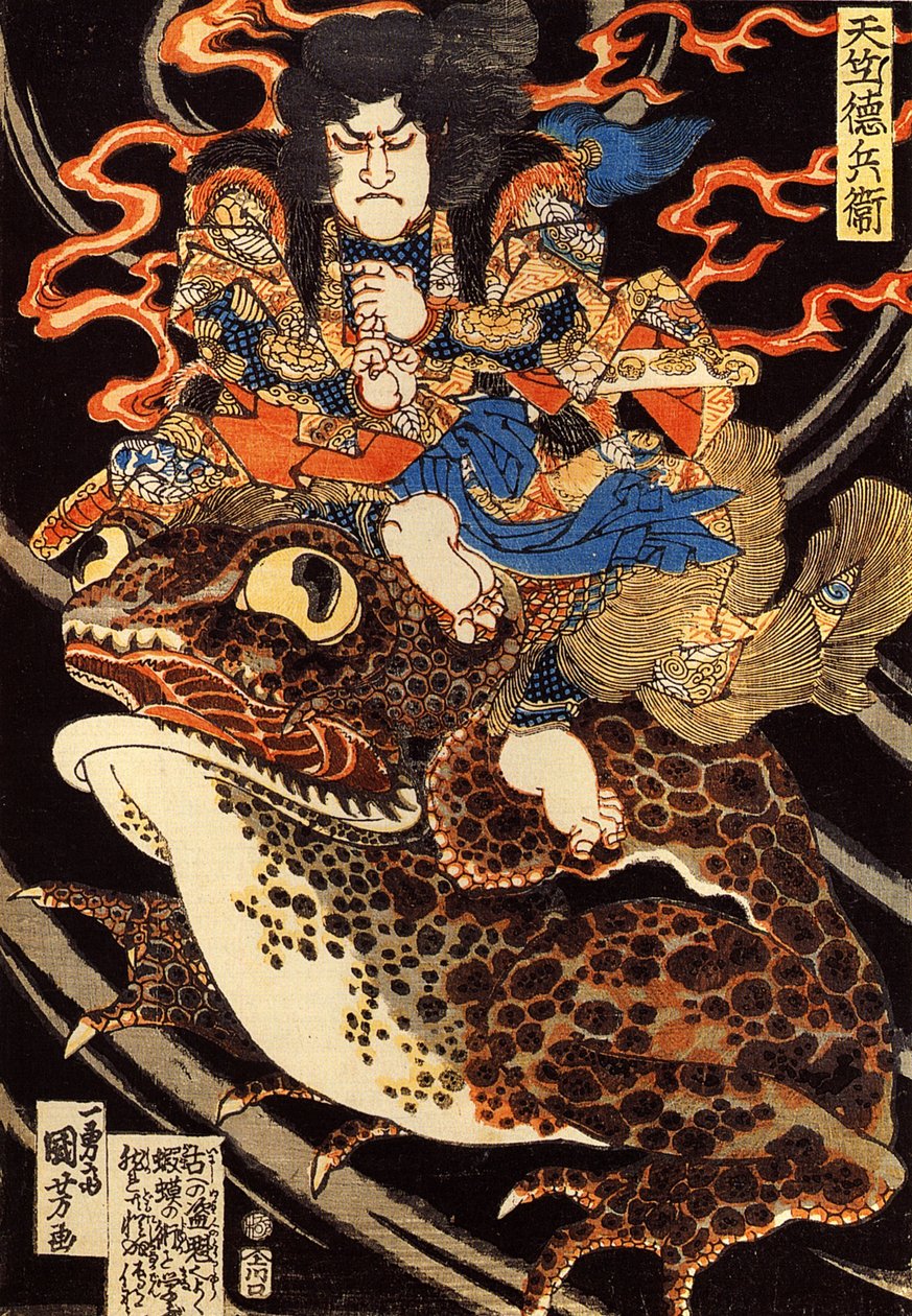 Tenjiku Tokubei Rijin g En regning t padde av Utagawa Kuniyoshi