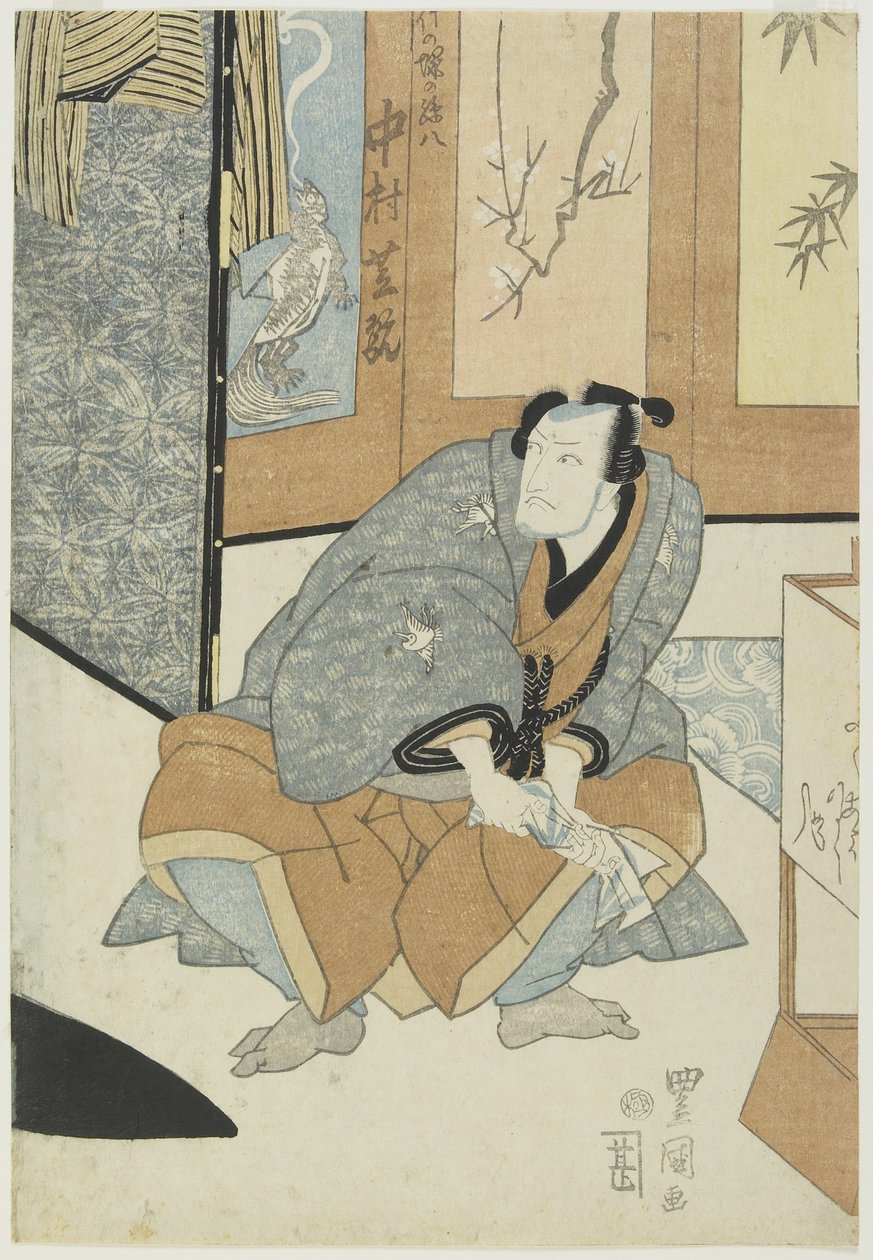 Tee c and r Nakamura Shikan Som barnebarn 8 av f Takezuka av Utagawa Toyokuni