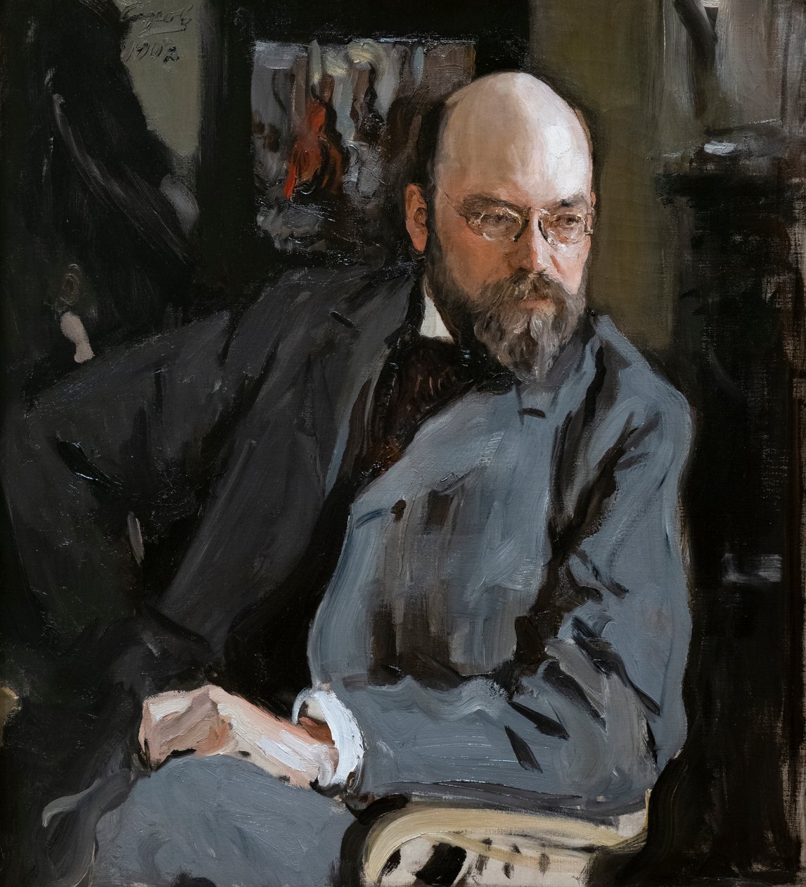Portrett av Ilya Ostroukhov av Valentin Aleksandrovich Serov