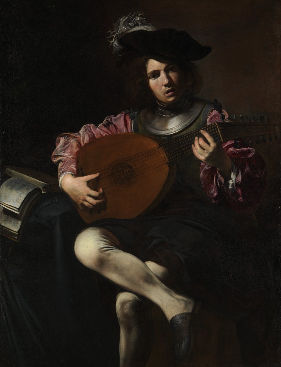 Lutespiller, ca. 1625-26. av Valentin de Boulogne