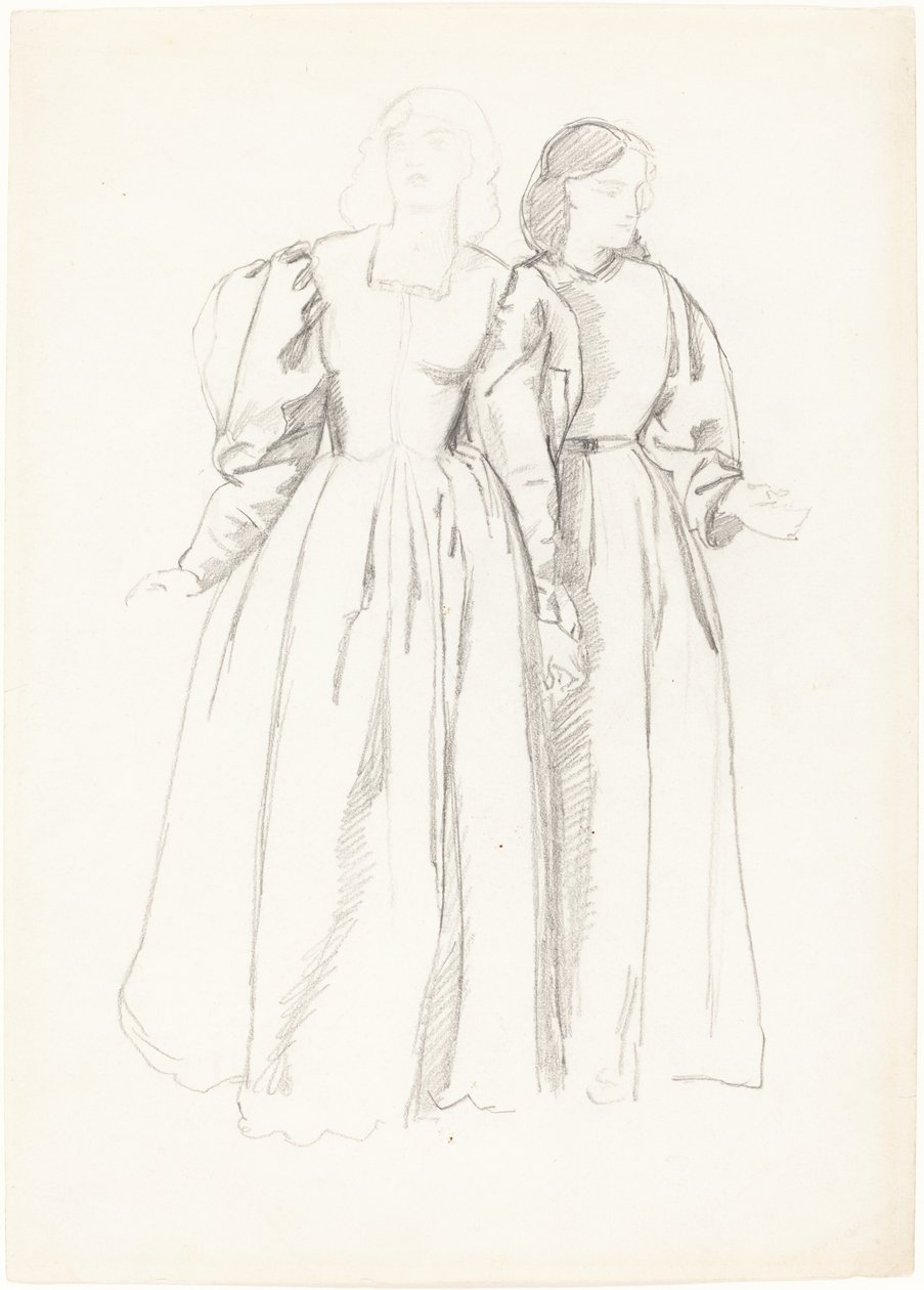 Studie av to unge kvinner [recto] av Valentine Cameron Prinsep