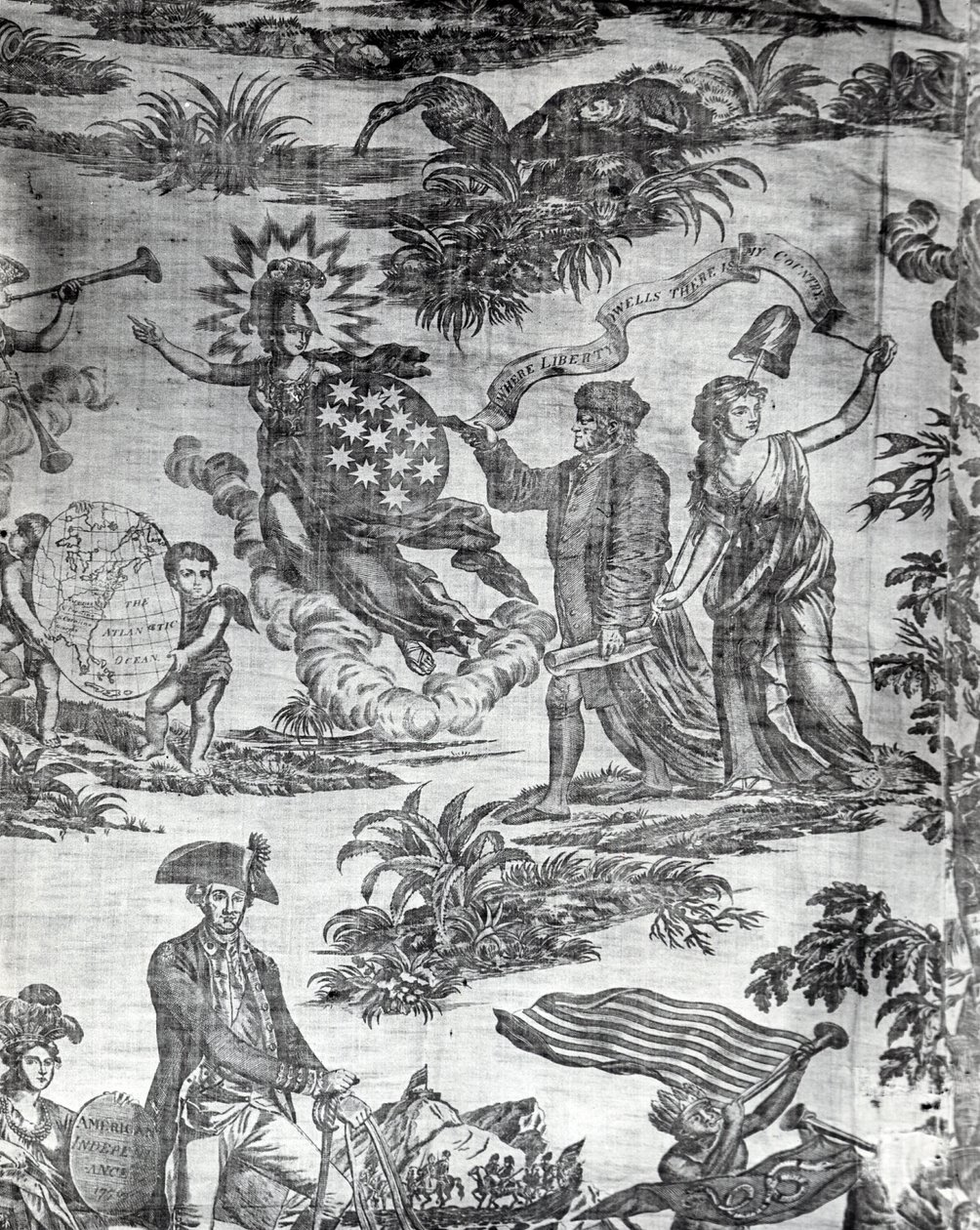 Apotheosis of Franklin (møbelstoff) av Valentine Green