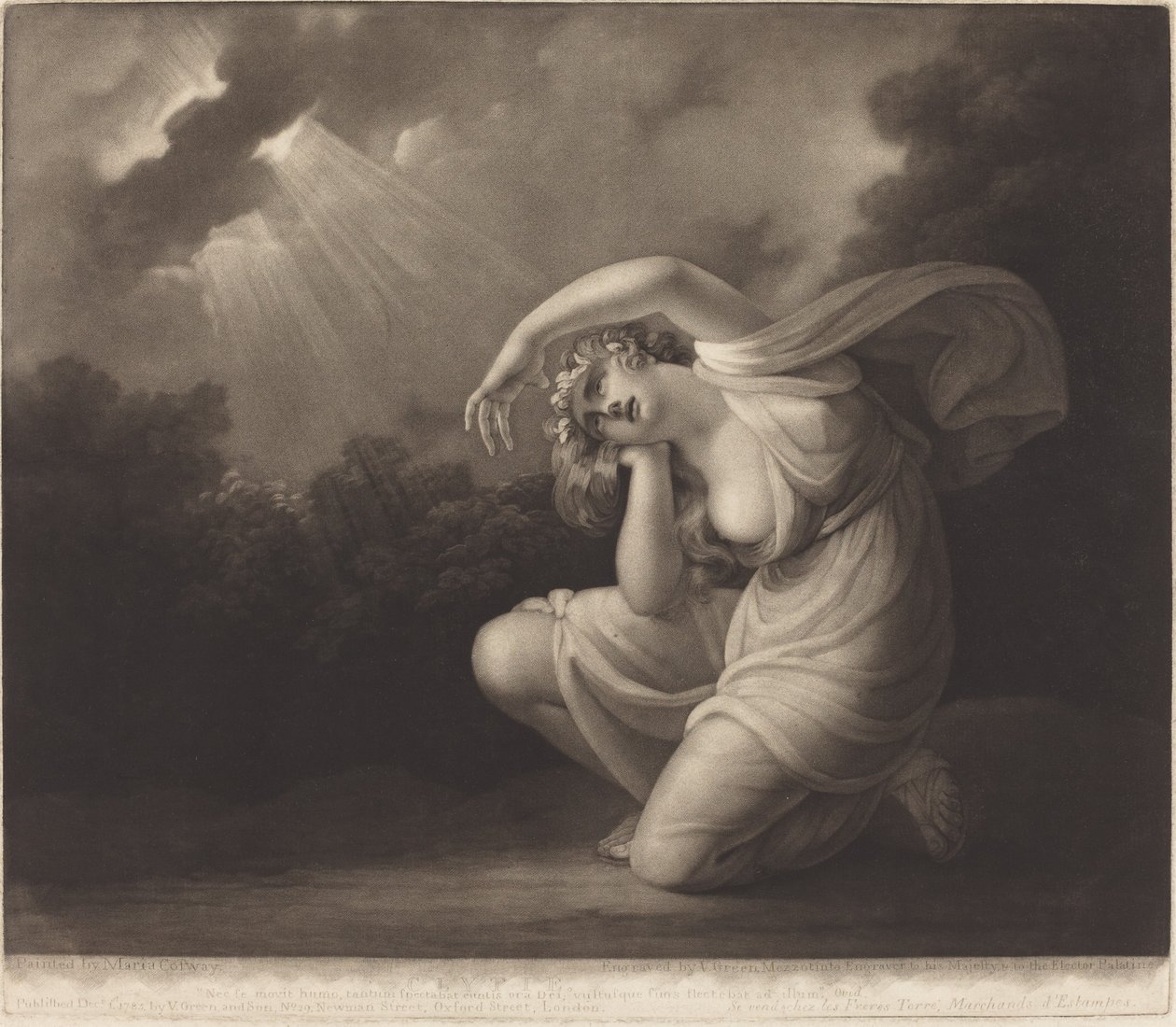 Clytie av Valentine Green after Maria Cosway