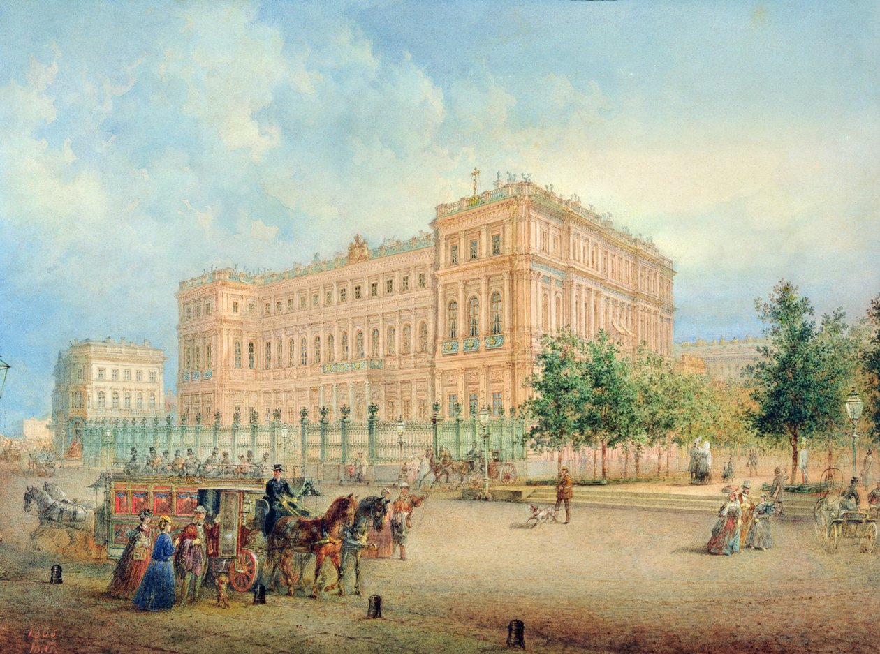 Utsikt over Nikolajevskij-palasset, St. Petersburg, 1868 av Vasili Semenovich Sadovnikov