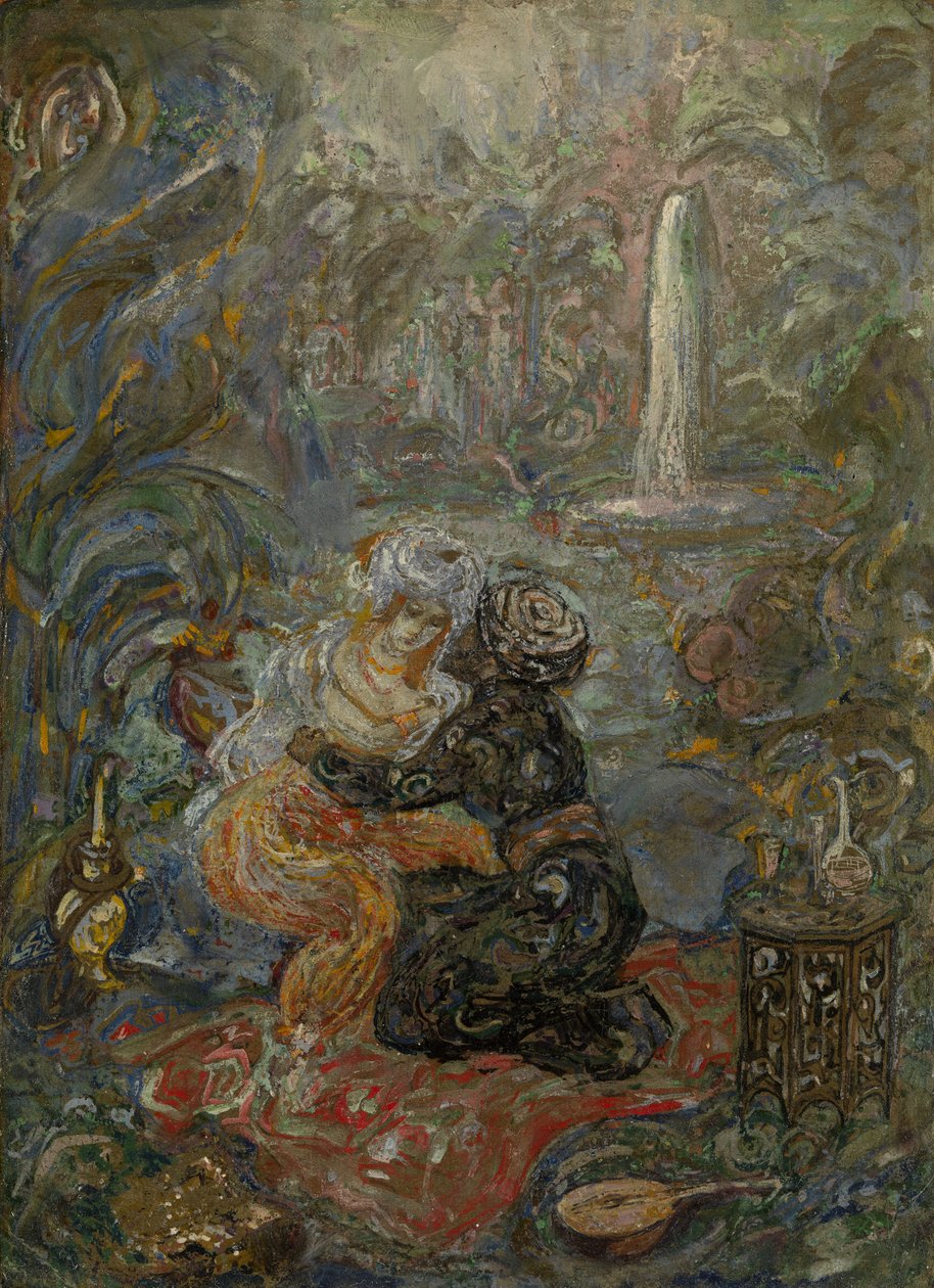 Orientalsk scene av Vasili Dmitrievich Millioti
