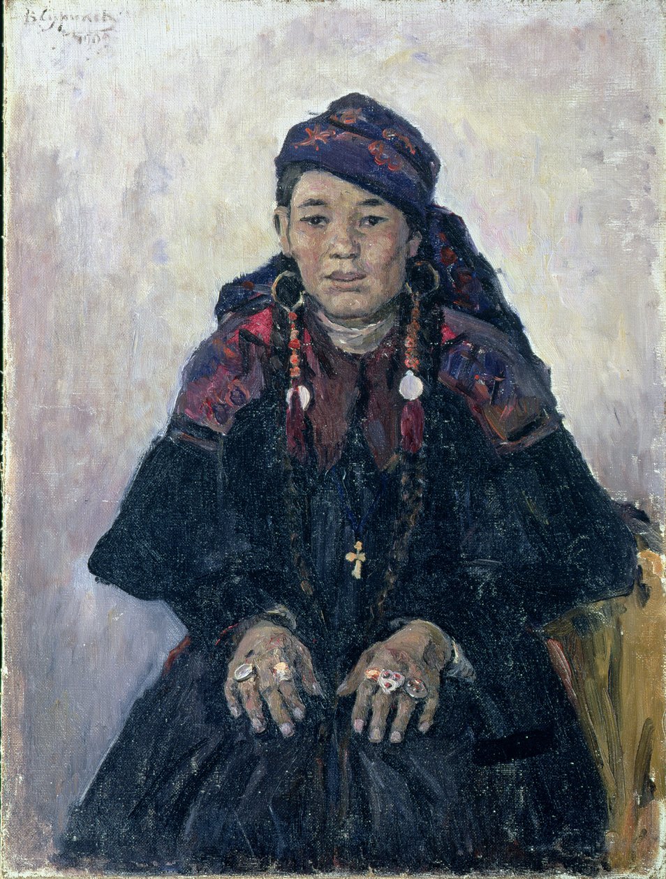 Portrett av en kosakkkvinne, 1909 av Vasilij Ivanovic Surikov