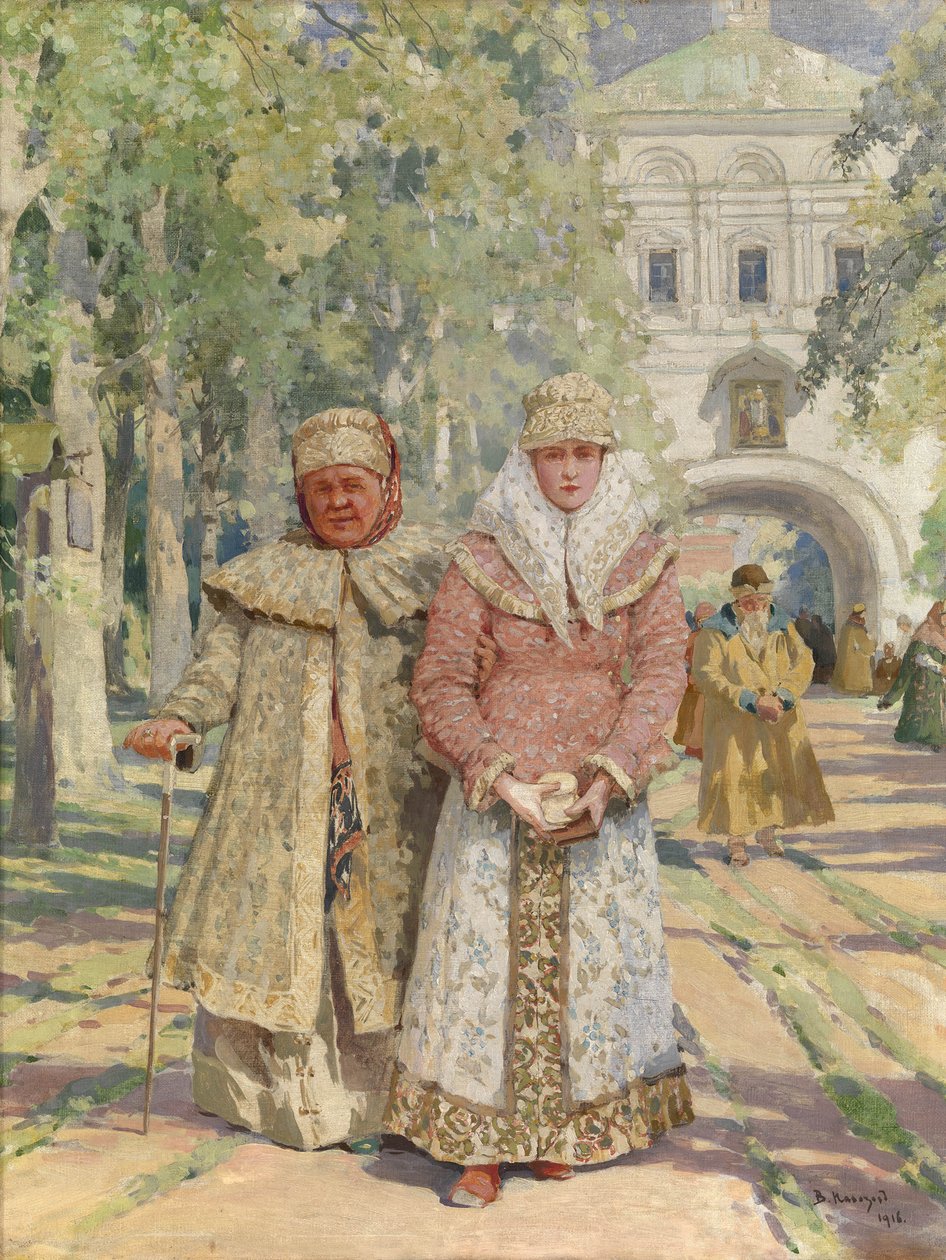 Utenfor klosterporten, 1916 av Vasily Ivanovich Navozov