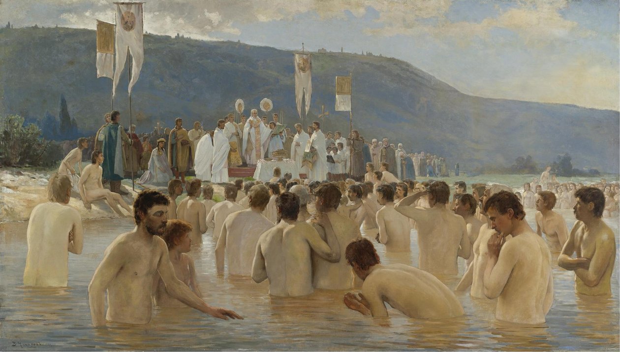 Dåpen i Russland, 1887 av Vasily Ivanovich Navozov