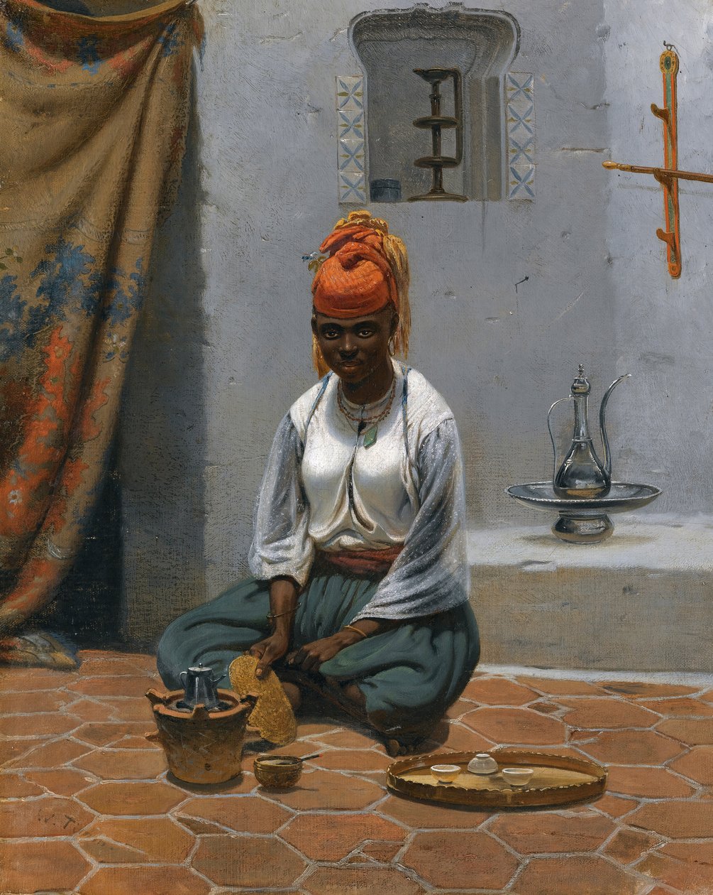 Lage te i Alger, 1840-tallet. av Georg Wilhelm Timm