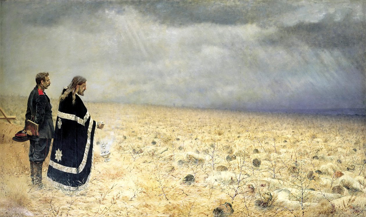 The Vanquished, Requiem, c1877-c1878 av Vasily Vereshchagin