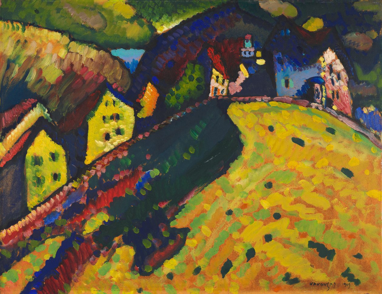 Hus i Murnau, 1909. av Wassily Kandinsky