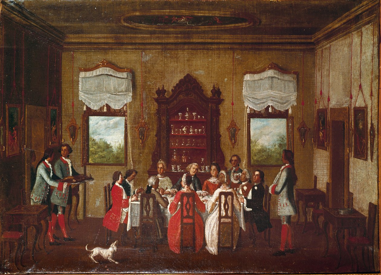 Mottak av venetiansk adel av Venetian School