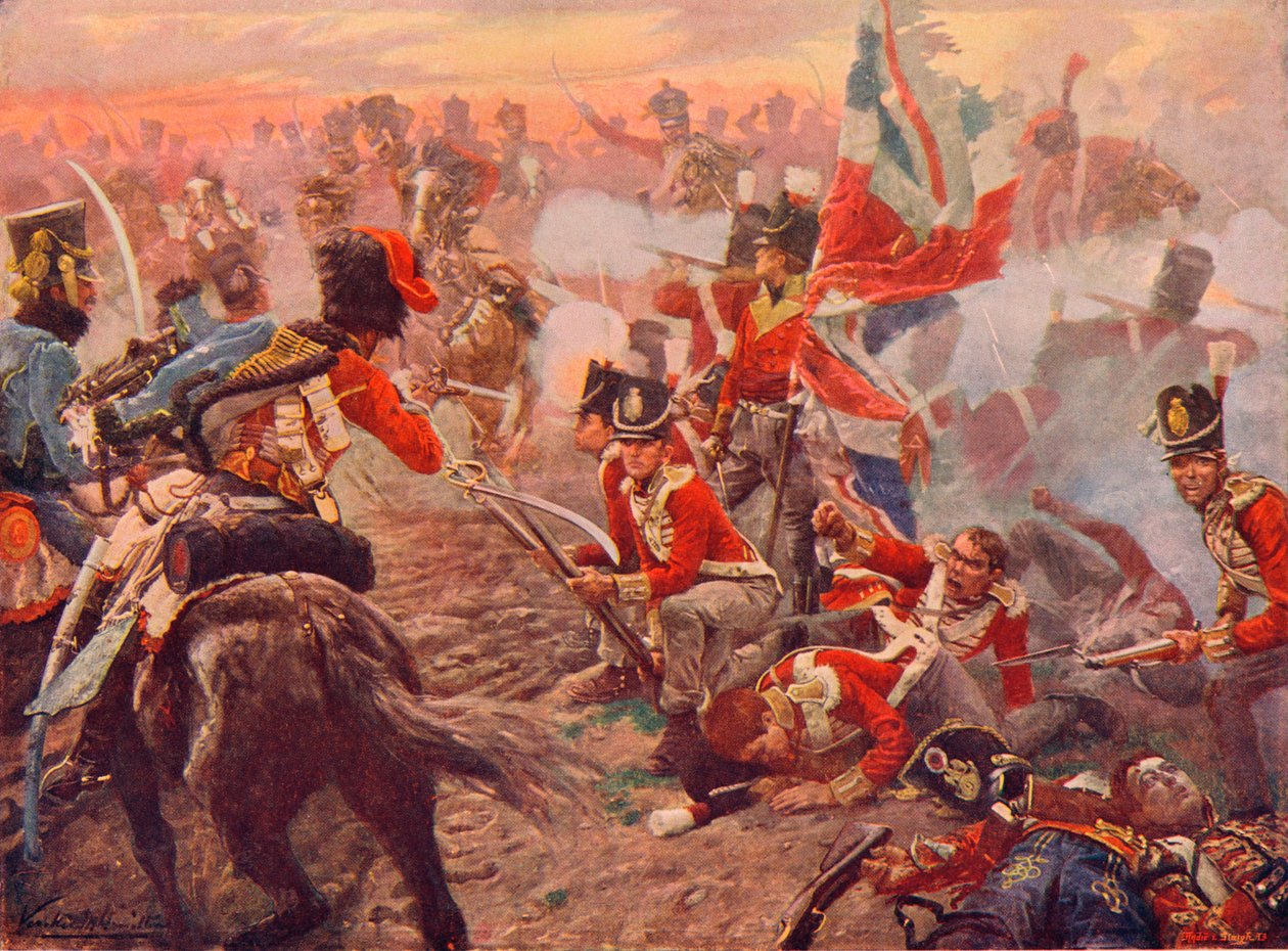 Slaget ved Quatre Bras, 1815 1906 av Vereker Monteith Hamilton