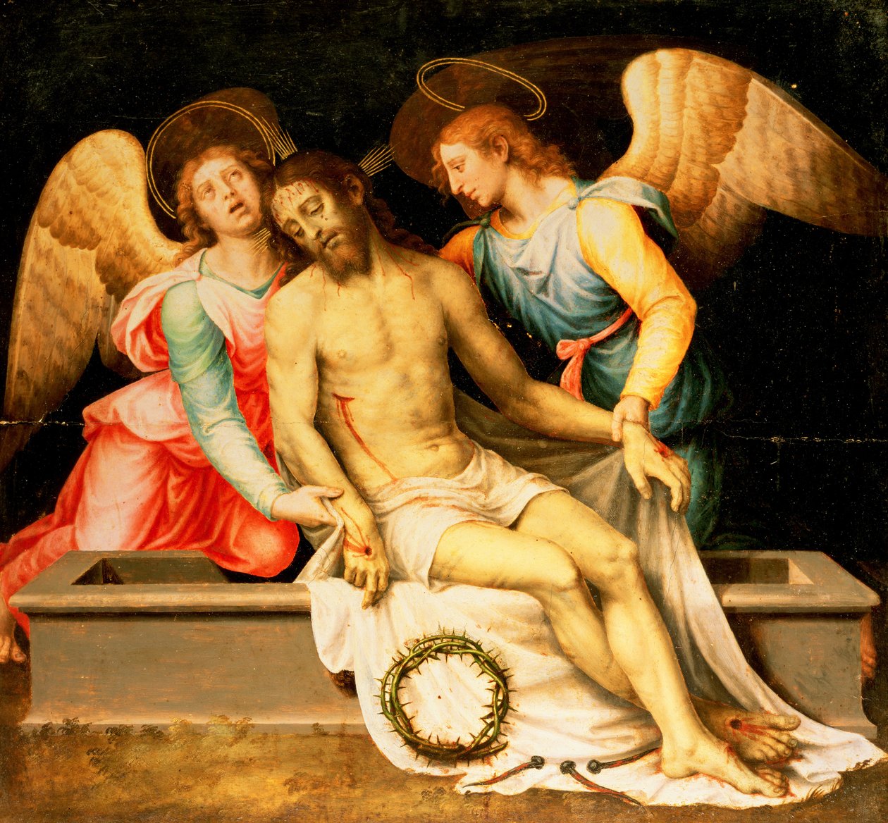 Pieta (Christus Patiens), 1550 (panel) av Vicente Juan Macip