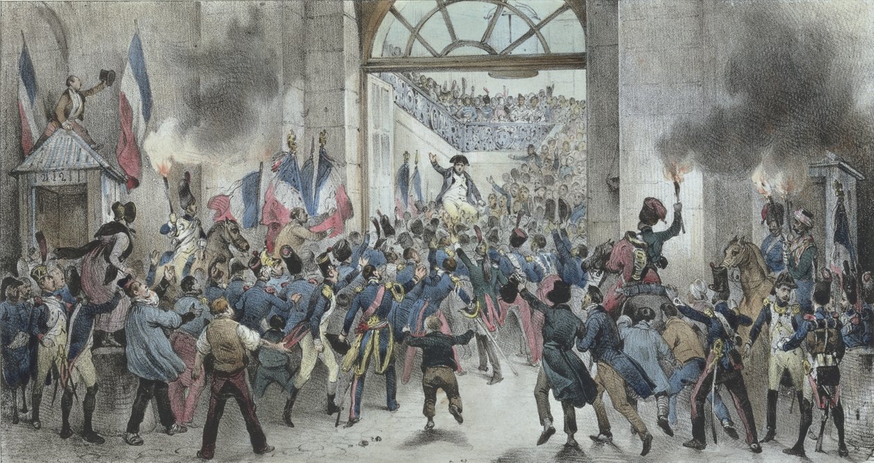 Napoleons ankomst (1769-1821) ved Tuileriene 20. mars 1815 av Victor Adam