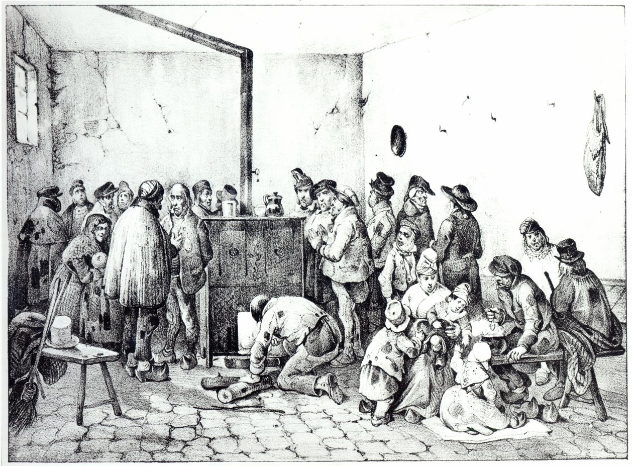 Det offentlige varmerommet i Paris, 1840 av Victor Adam