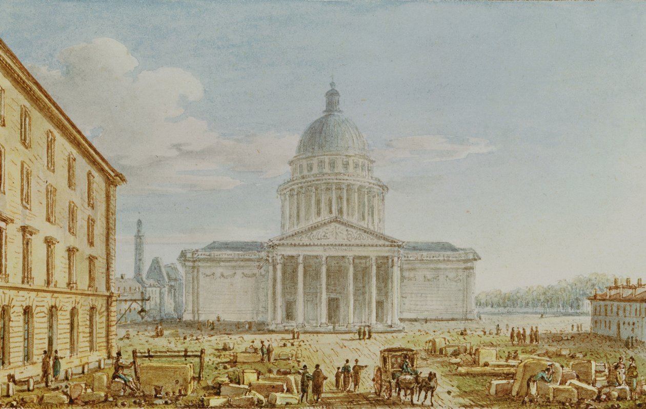Utsikt over kirken St. Genevieve, Pantheon, 1700-1900-tallet av Victor Jean Nicolle