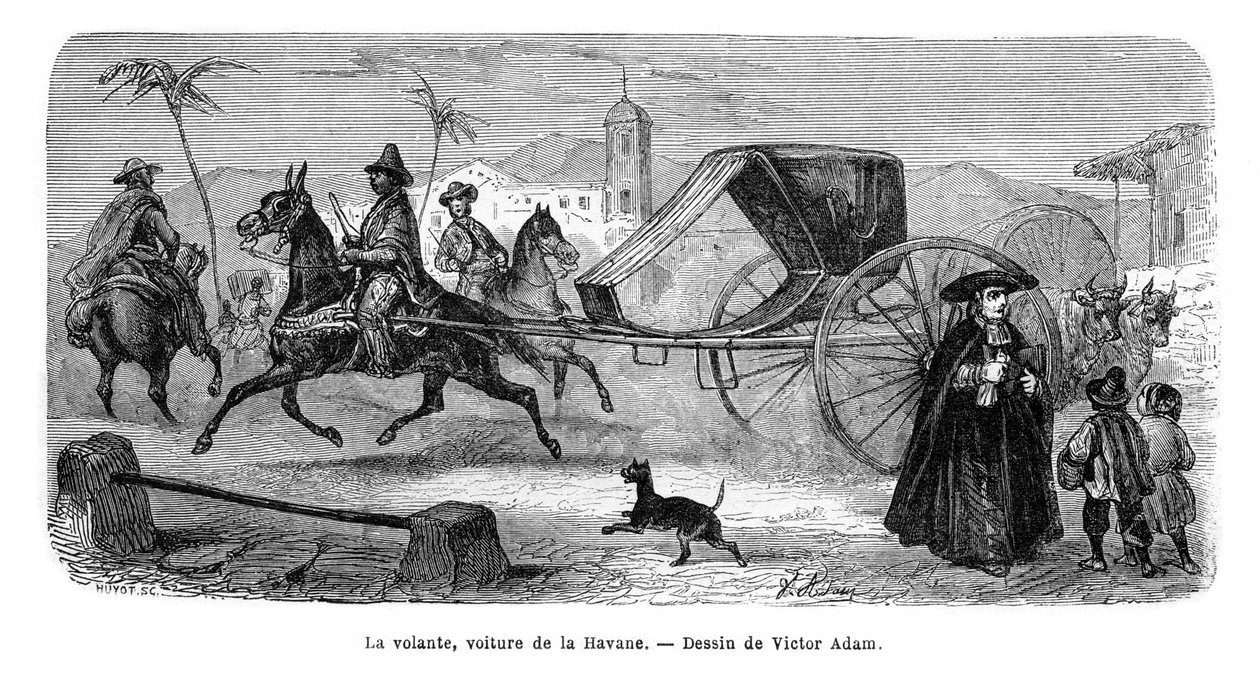 Carriage, Havana, Cuba, 1859. av Victor Adam