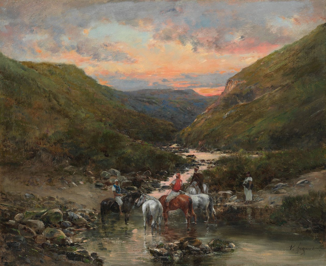 Ravine nær Biskra av Victor Pierre Huguet
