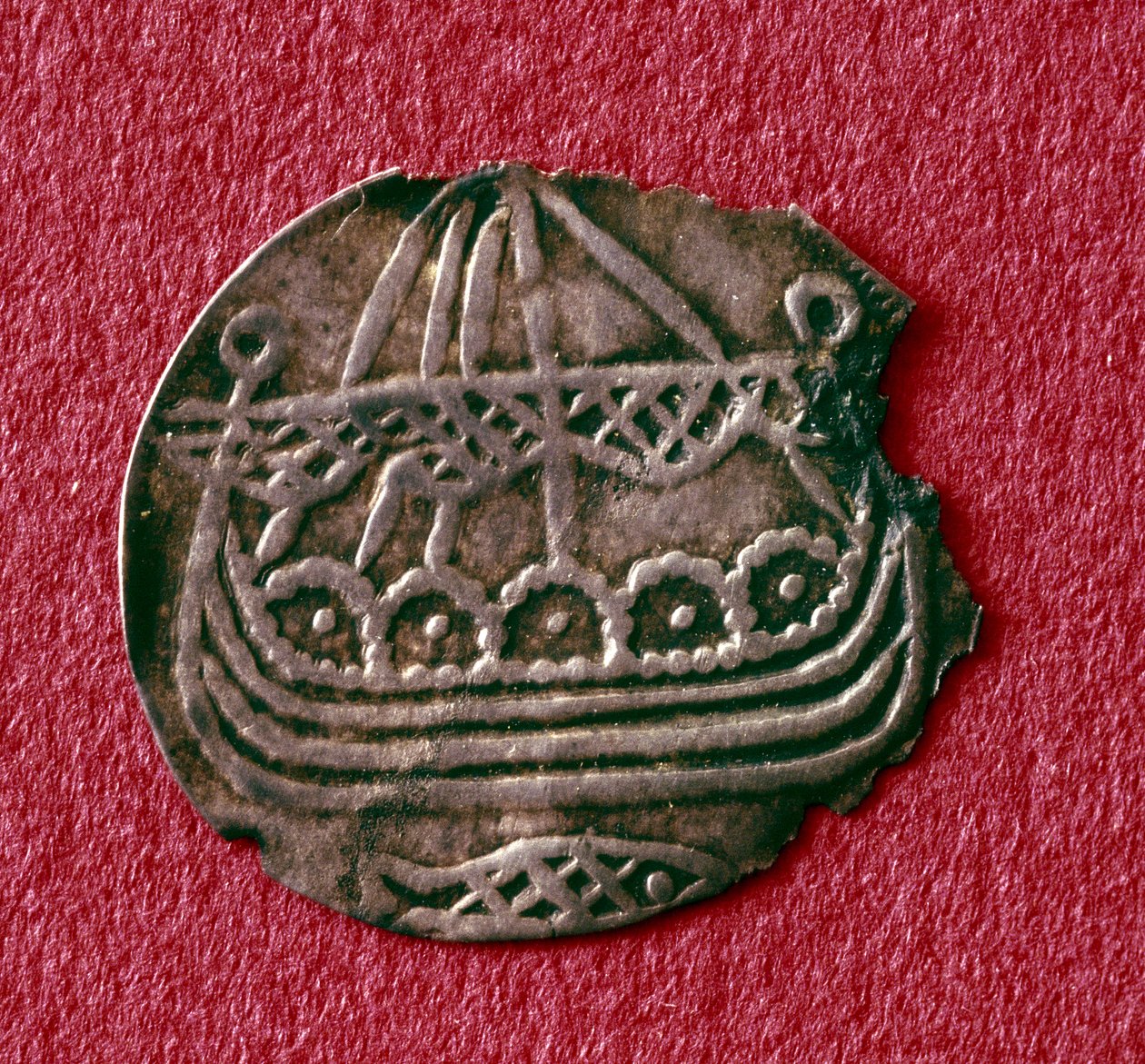 Mynt som viser en drakkar (metall) av Viking Viking