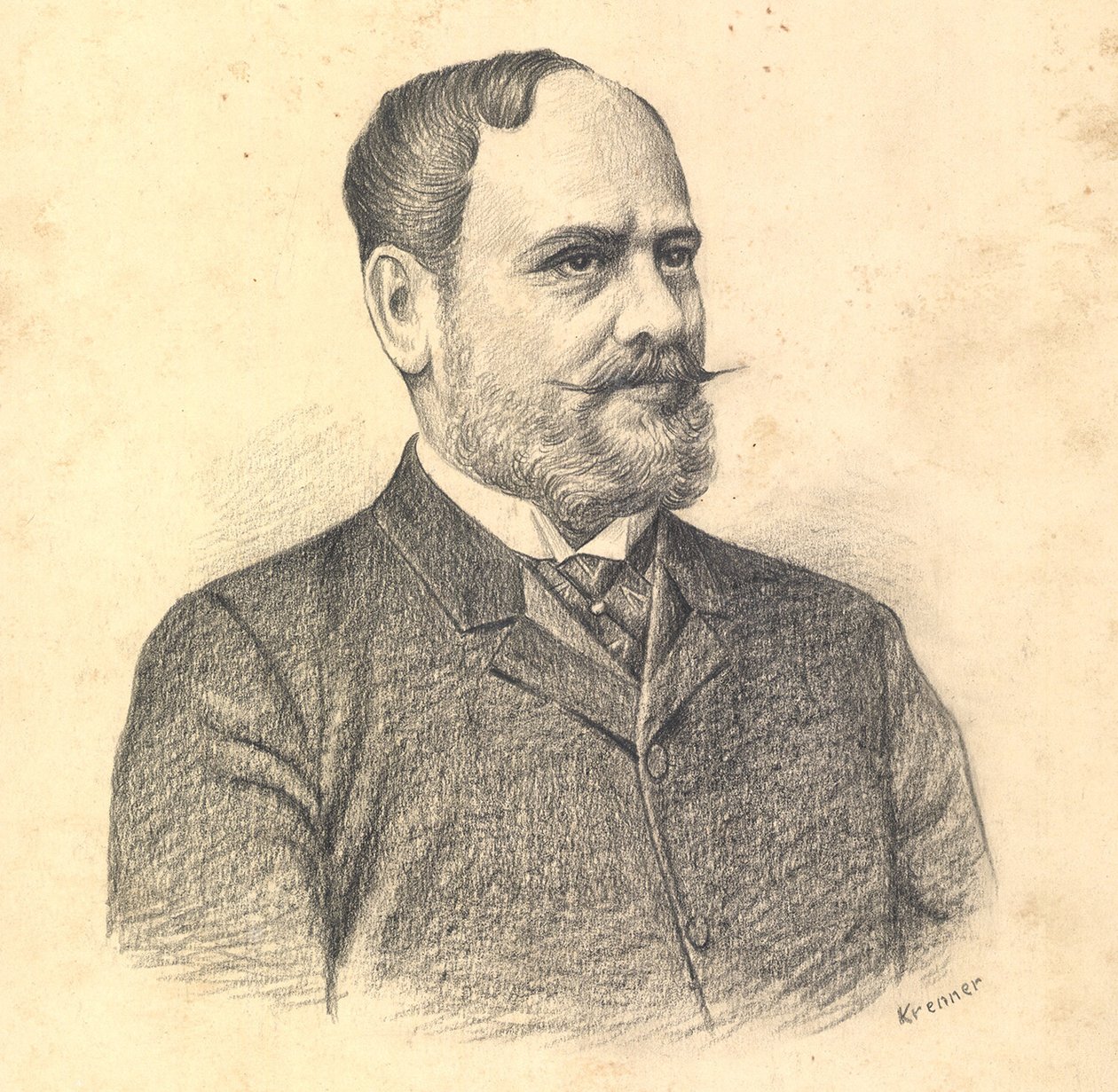 Portrett av Gabor Baross av Viktor Tardos Krenner